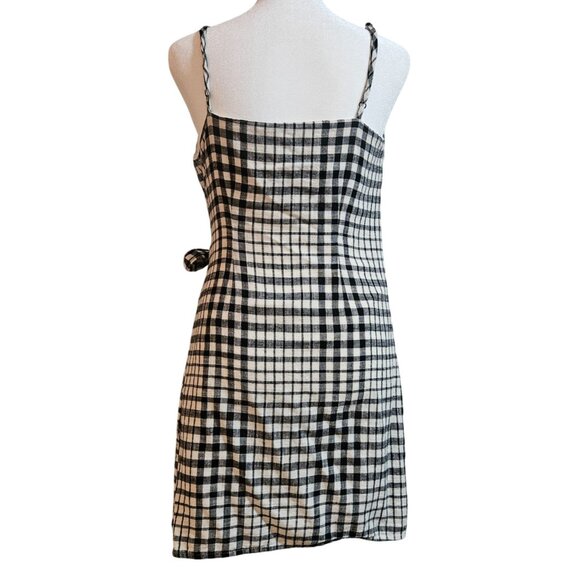 Free People Nodia Black & White Gingham Wrap Dress 2 Spring Summer Beach - Picture 7 of 15